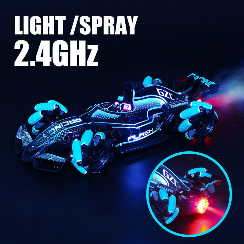 360 Degree Drifting RC Vehicle 2.4Ghz Battery Operated Remote Control Spray Racing Car with Light and Sound