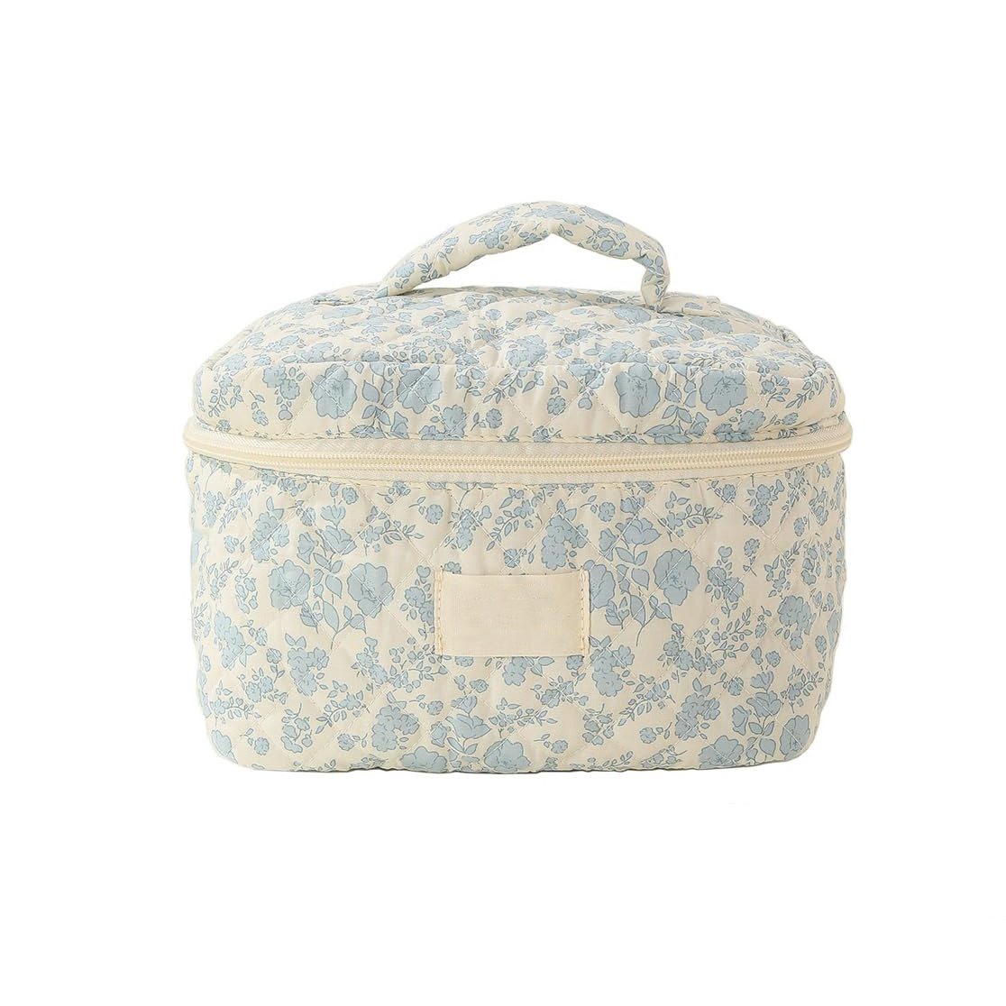 2024 hot selling Customized Girl favorite Cosmetic Jewelry toiletries Travel storage Cute Blue Floral makeup bag