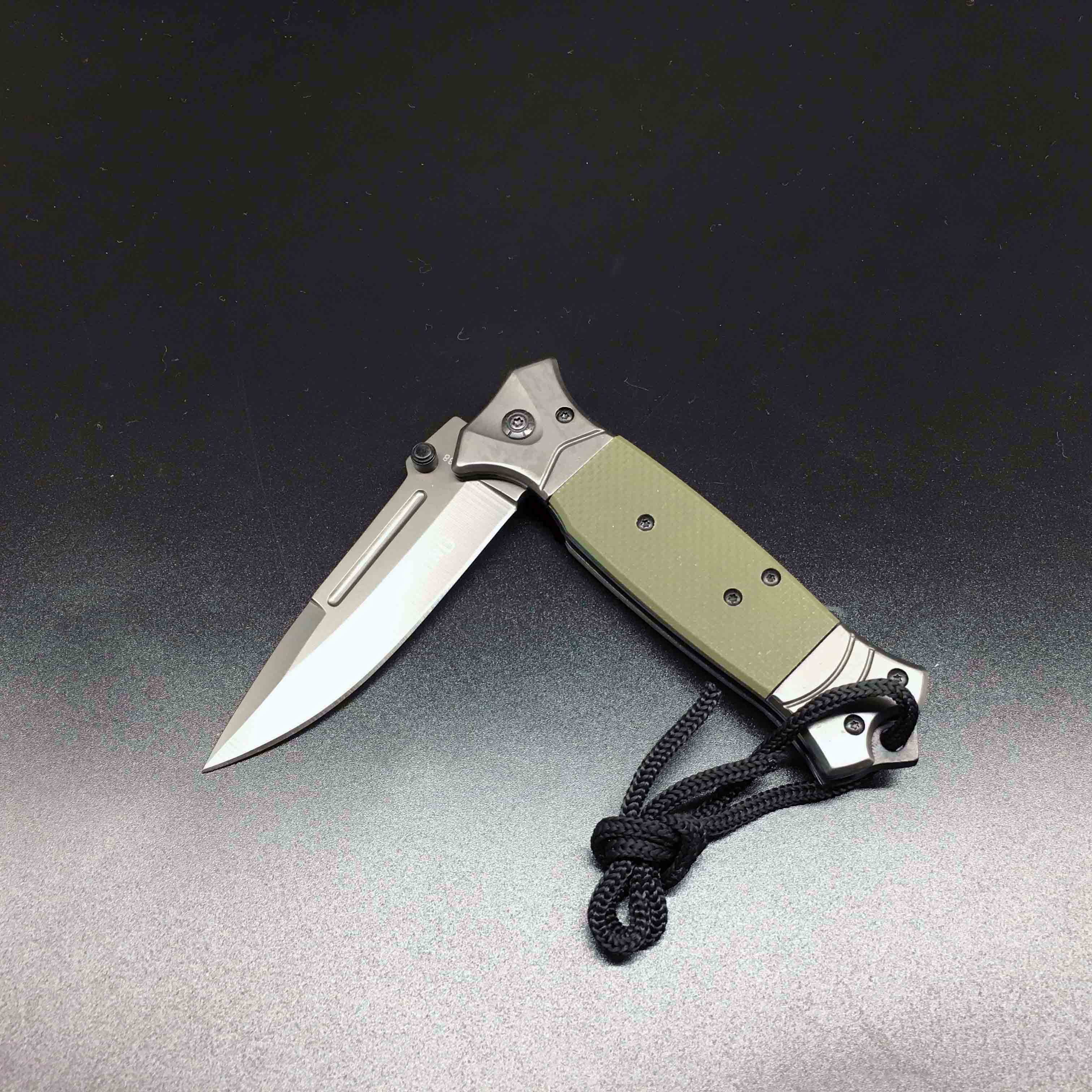 FA38 hot sells Stainless hunting folding pocket knife with Steel head steel tail handle