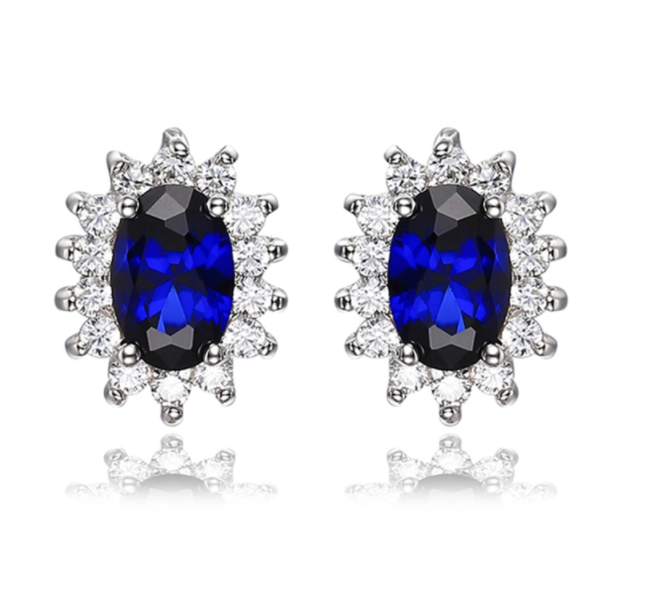 Onier Latest beautiful blue diamond earring fashion sapphire zircon earring for woman