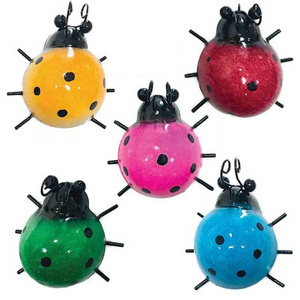 Oniya Colorful Garden Ladybugs Sculpture Cute Animal  Art  Home Wall Decorative Gift 3D Ladybug Decor