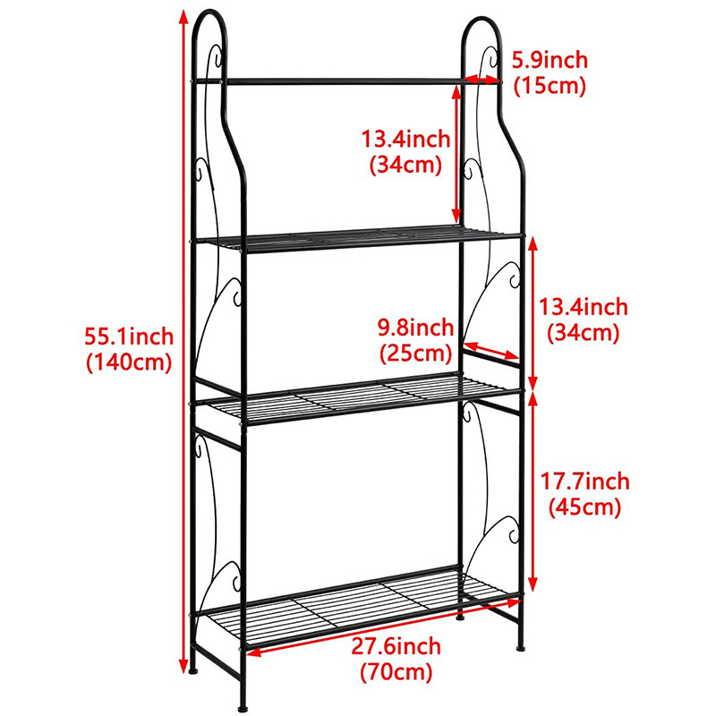 Oniya 3 Tier Metal Indoor Plant Stand Display Rack Shelf Pot Metal Flower Holder For Garden