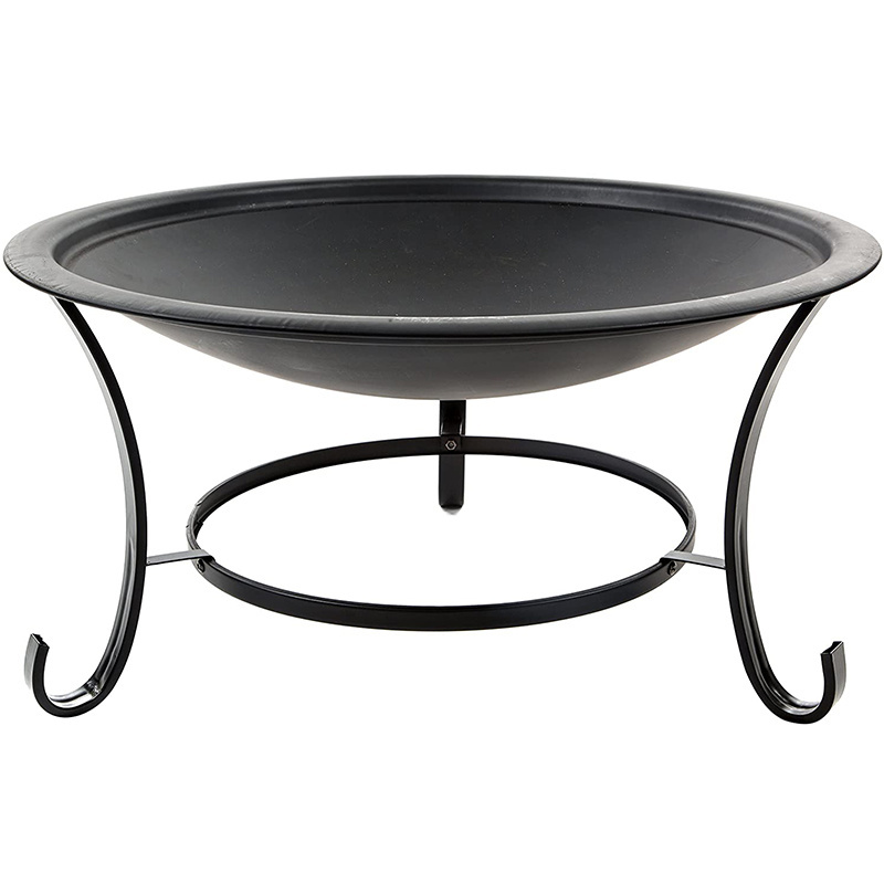 Oniya Black Outdoor Camping Fire Pit  With Round Spark Screen Metal Poker For Garen Decoration