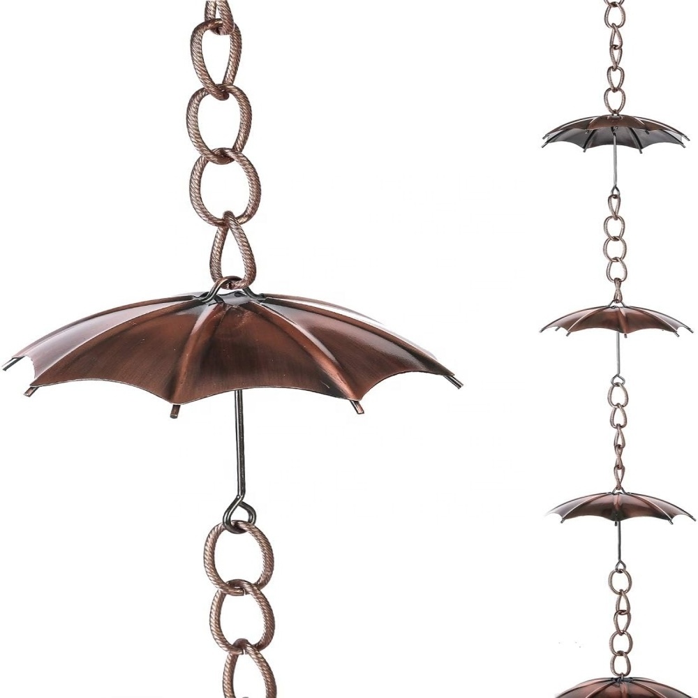 Oniya Outdoor Functional and Decorative Umbrella Rain Chain Bell  for Gutter Garden Decorations