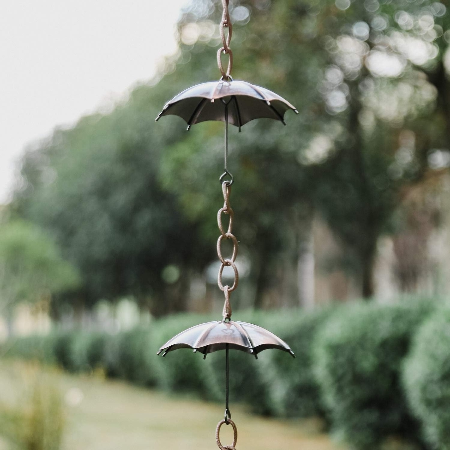 Oniya Outdoor Functional and Decorative Umbrella Rain Chain Bell  for Gutter Garden Decorations