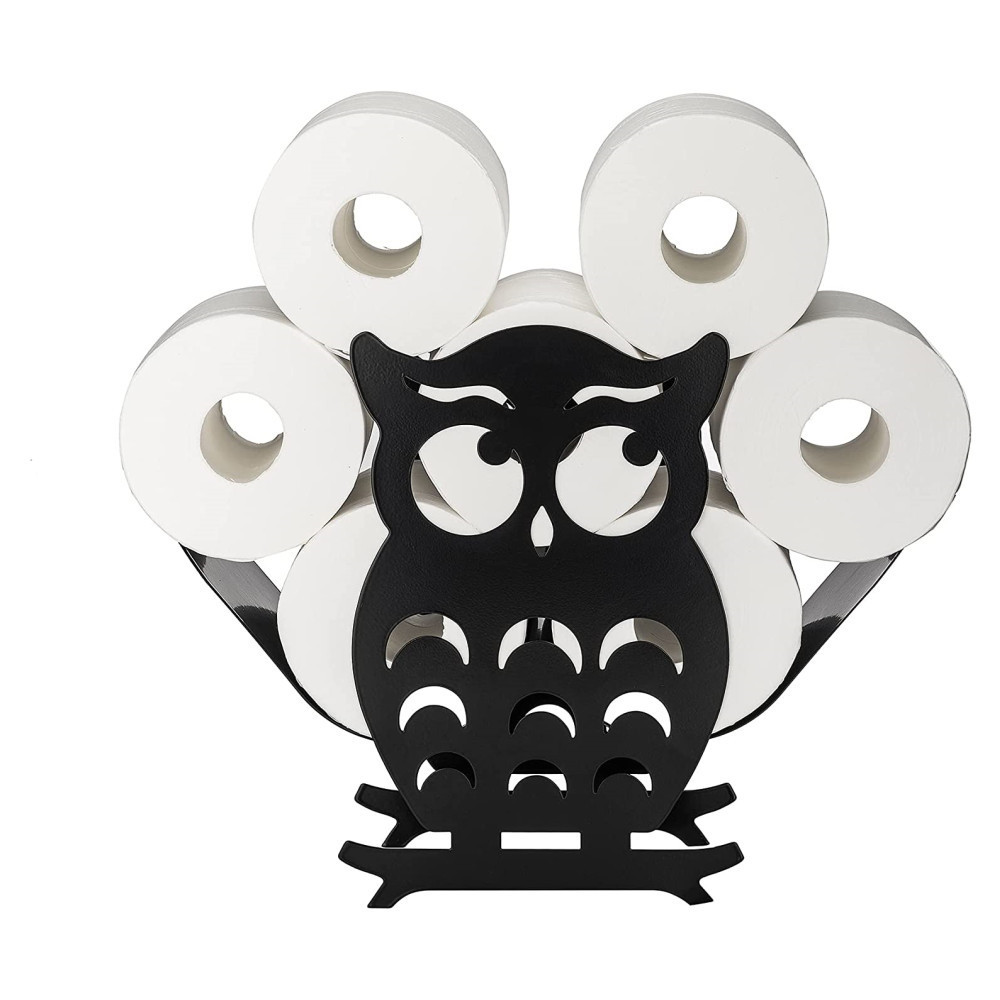 Oniya Matte Black Animal Owl Toilet Paper Holder Durable and Sturdy Kitchen Tissue Holder for Bathroom,Home