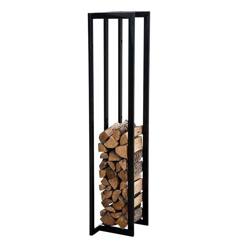 Oniya Metal Indoor Large Fireplace Iron Storage Log Wall-Mounted Fire Wood Shelf