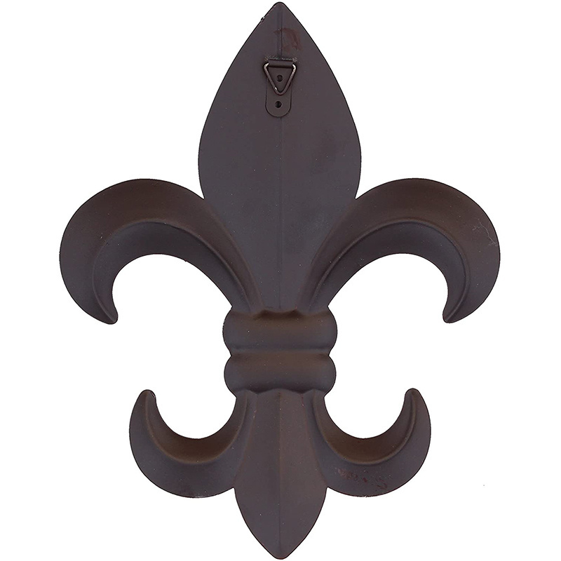 Oniya Metal Fleur De Lis Wall Plaque Art with hanger Rustic Creole Home Decor