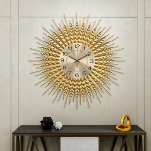 Oniya 23.6 inch  Gold Metal Mid Century Wall Clock Home Decor  for Living Room Bedroom Dining Room