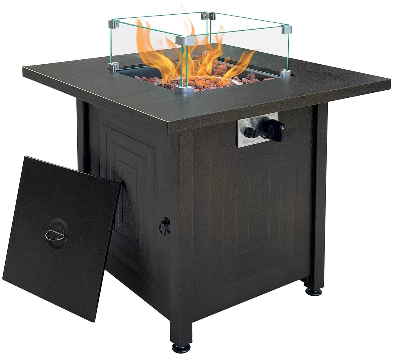 Oniya Propane Outdoor 40000BTU Table Metal Fireplace Backyard 28in  Gas Fire Pit Table