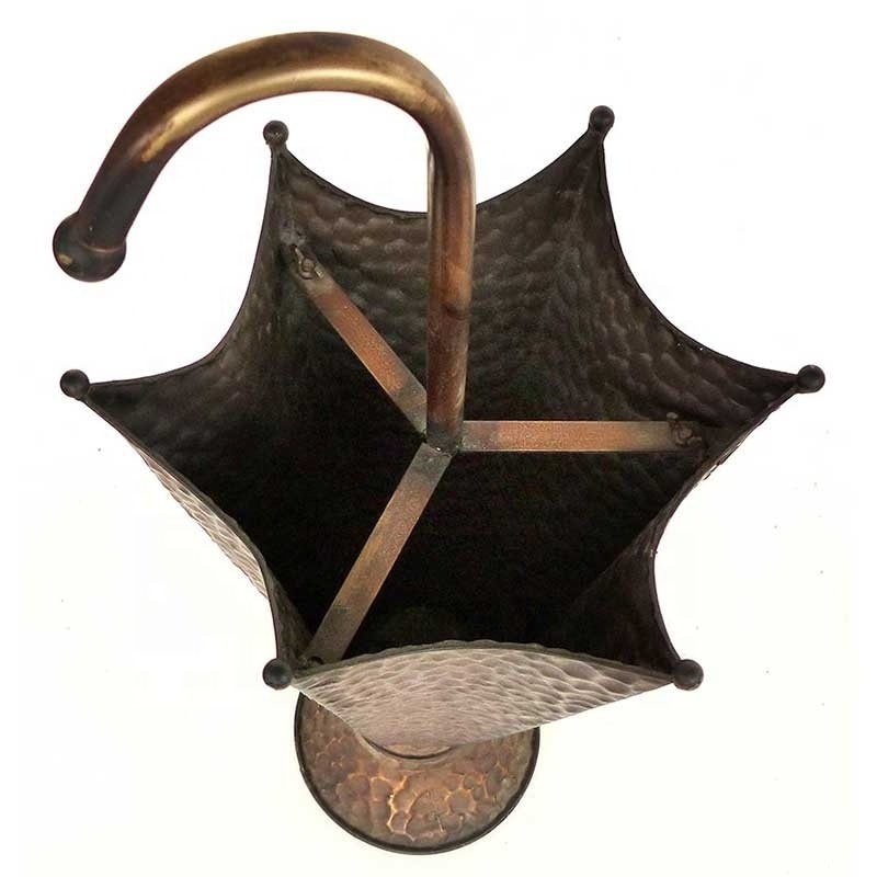 Oniya Metal Vintage Hammered Antique Brass Umbrella Stand With Handle