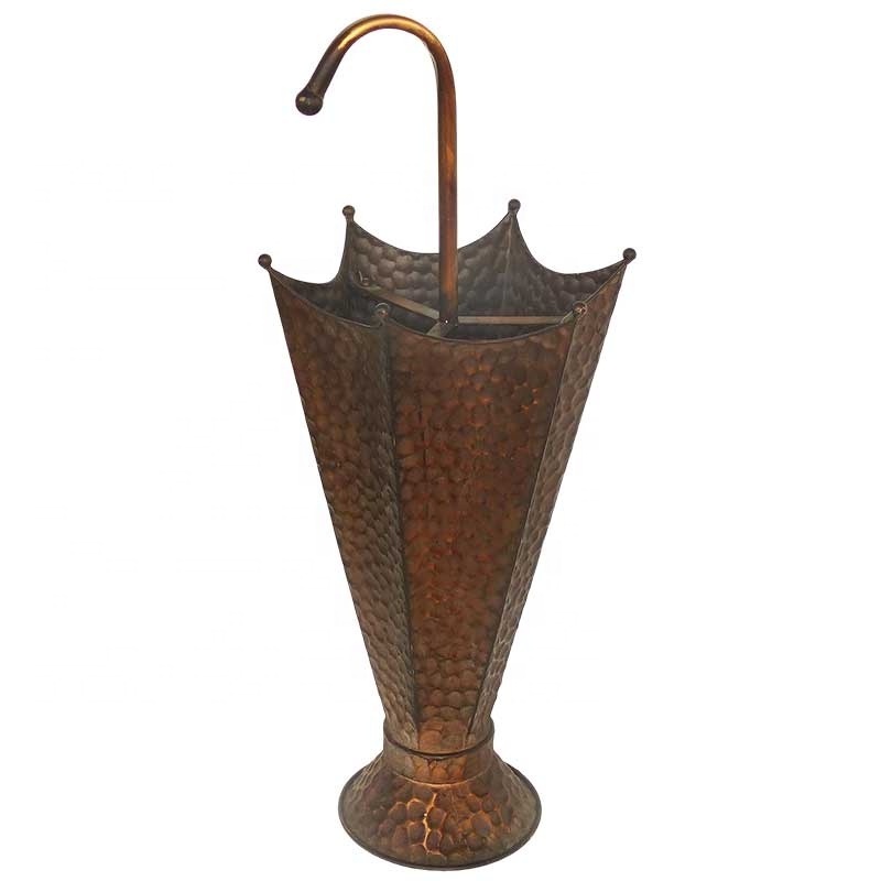 Oniya Metal Vintage Hammered Antique Brass Umbrella Stand With Handle