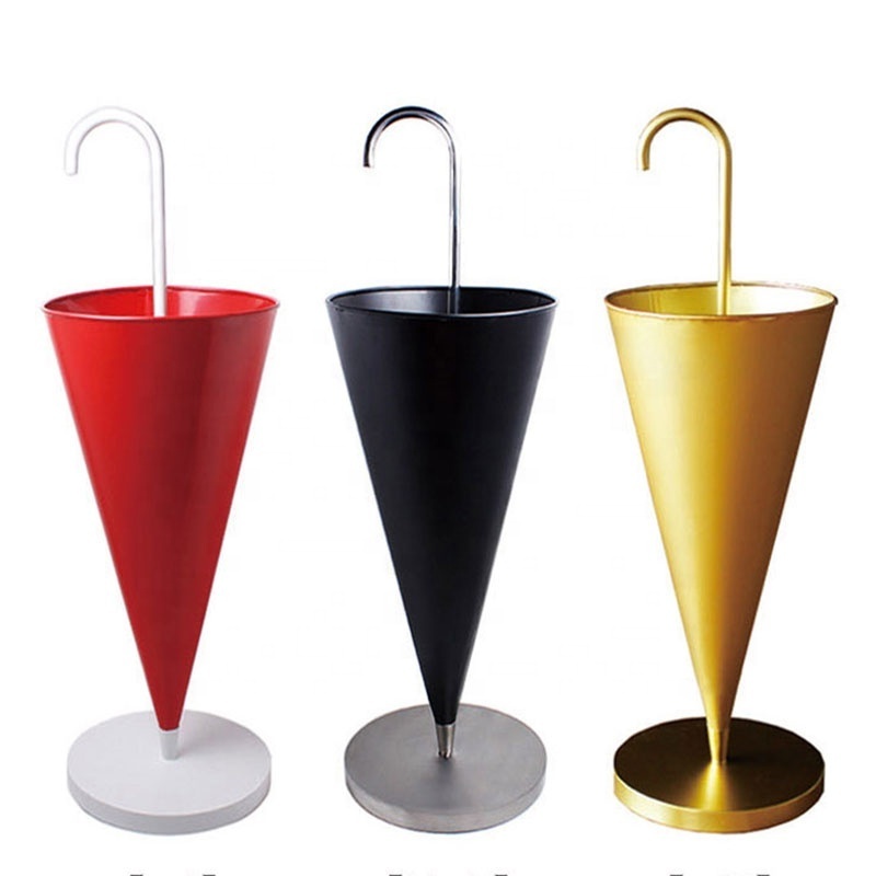 Gold Umbrella Shape Indoor Floor Free Entryway Umbrella Holder with Stand