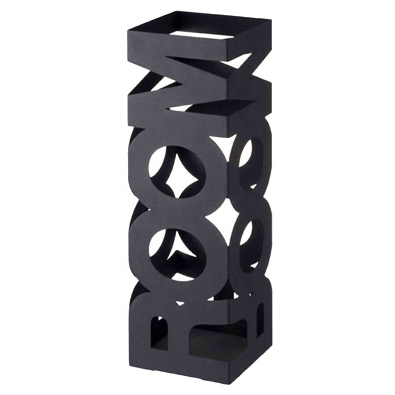 Oniya White Black Metal Modern Hotel Indoor Letter Umbrella Stand