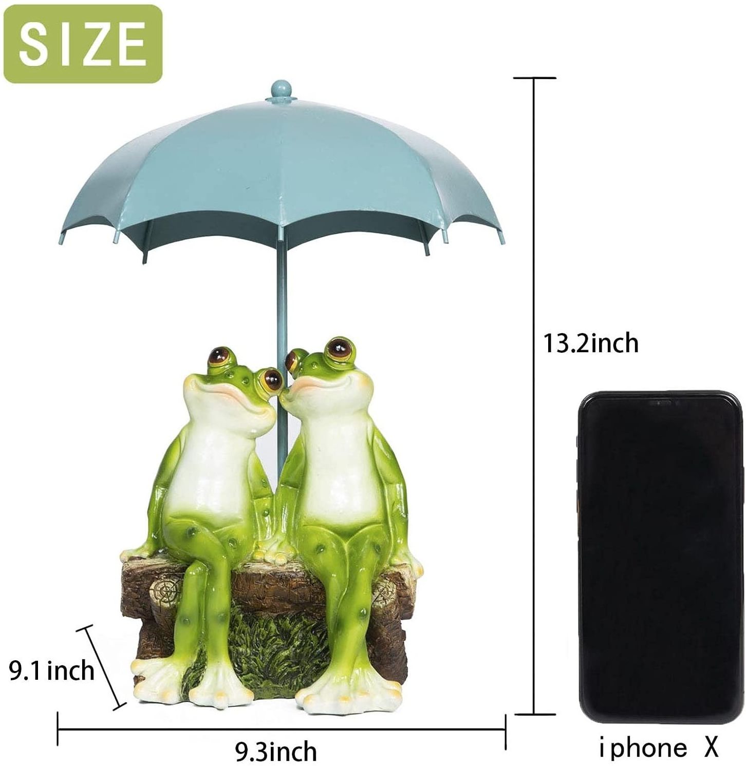 Oniya Miniature Resin Garden Statue Happy Couple Frogs on Bench Figurines For Patio Yard Lawn Porch Summer Home Decor