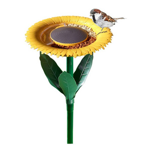 Oniya Original Sunflower Bird Bath and Feeder Tray,Garden Stakes for Nature Lover,Wild Bird Watcher