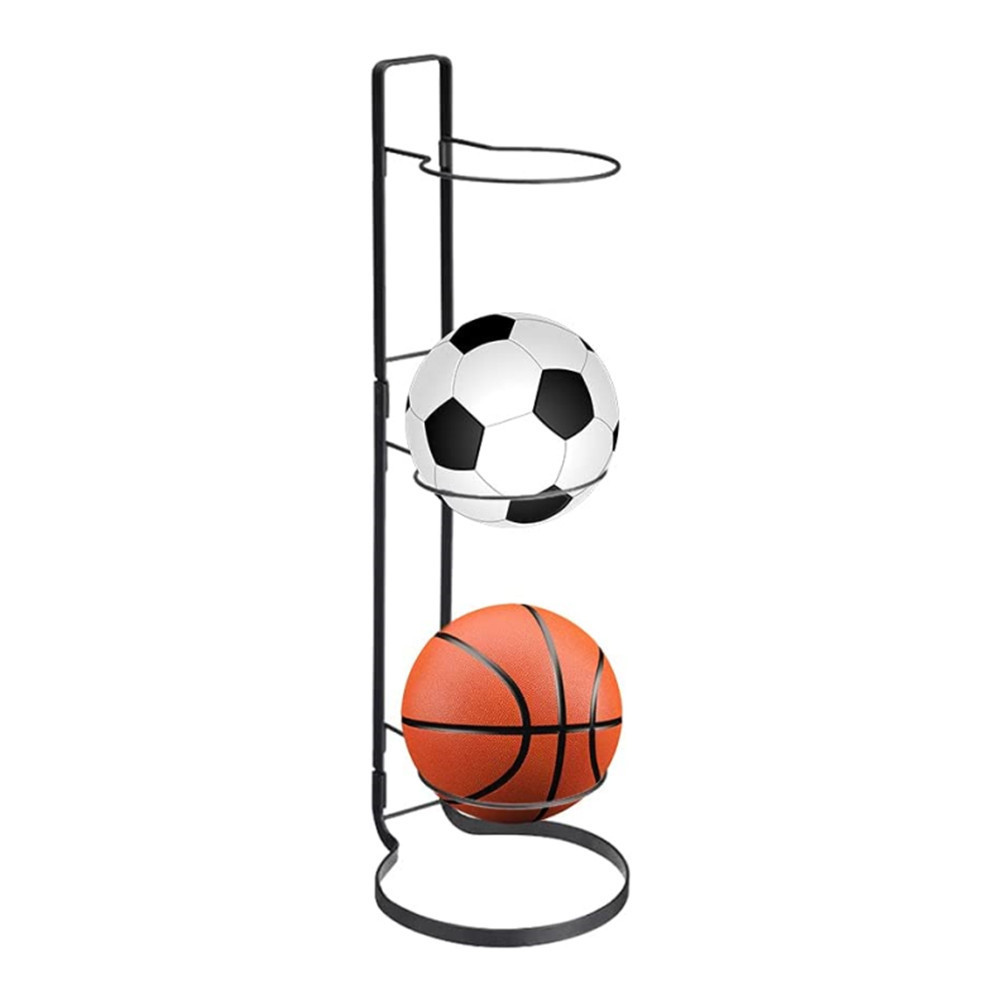 Oniya 3 Tier Basketball Ball Storage Shelf Rack Sport Equipment Organizer Removable Vertical Display Stand