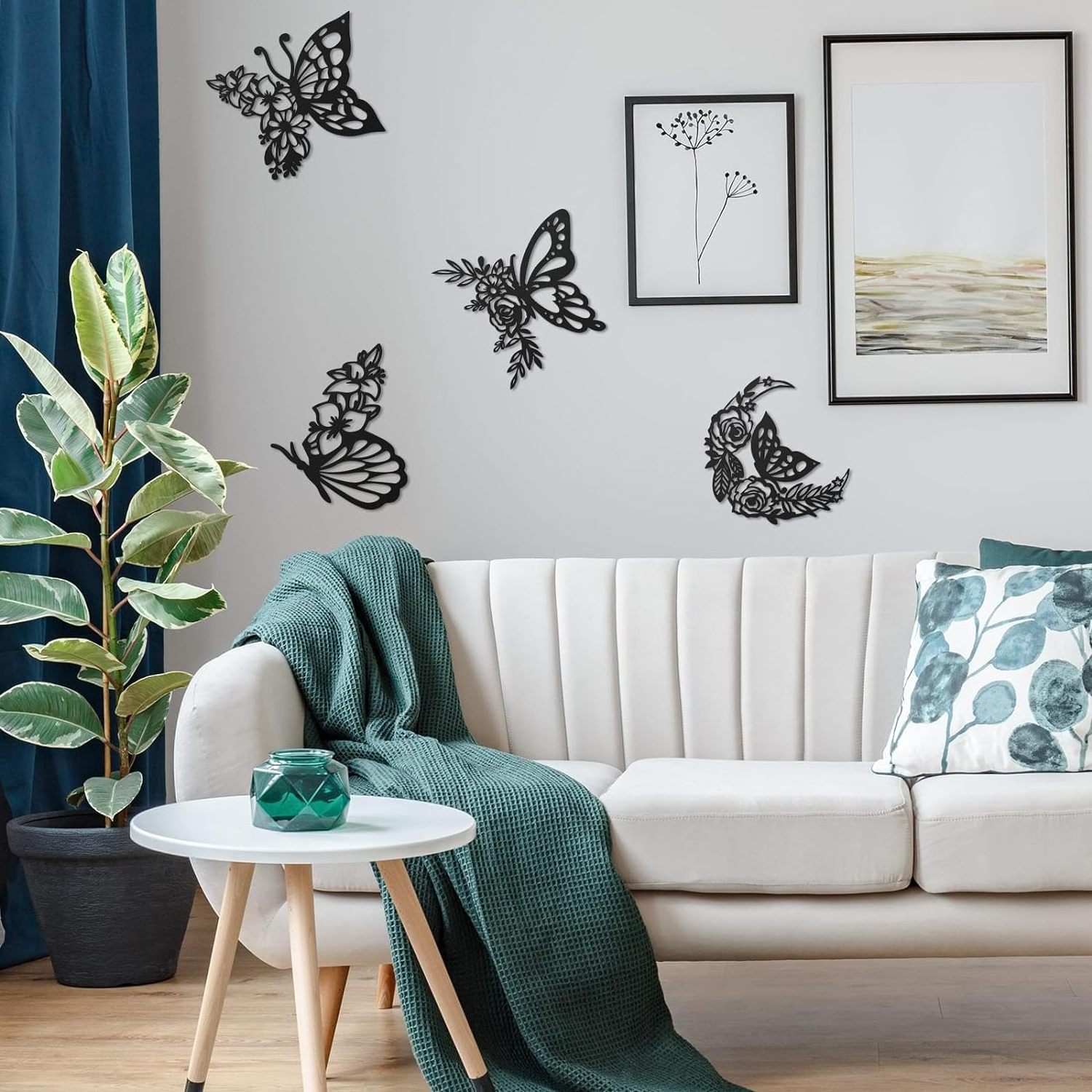 Oniya Black Metal Wall Art Home Decor Butterfly Wall Decor Wholesale Home Decor for Garden Living Room