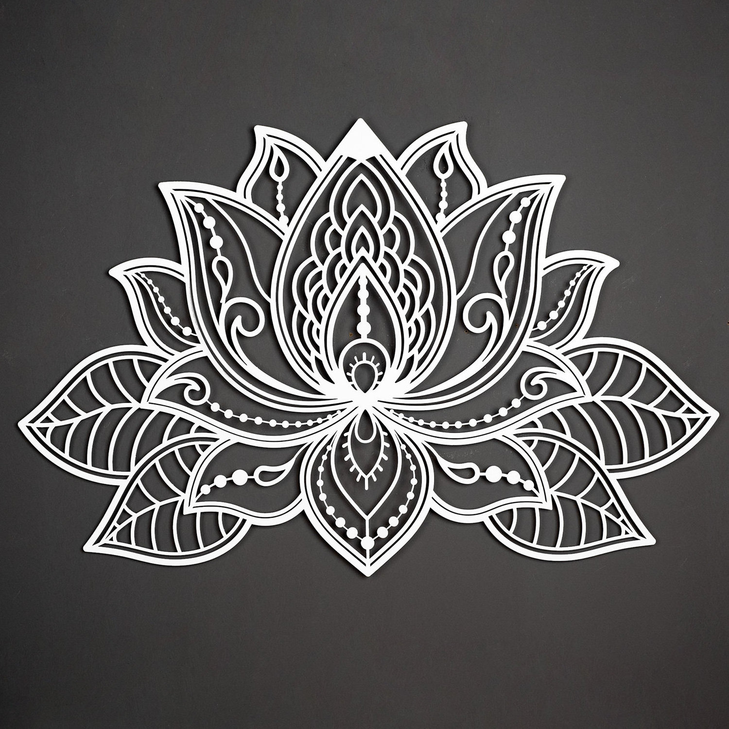 Oniya Metal White Gold Brown Black Modern Home Decor 3d Lotus Mandala Metal Wall Art Hanging