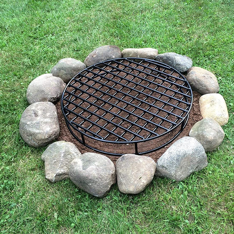 Oniya Fireplace Round Fire Pit Grate Premium Heavy Duty Steel for Outdoor Firepits