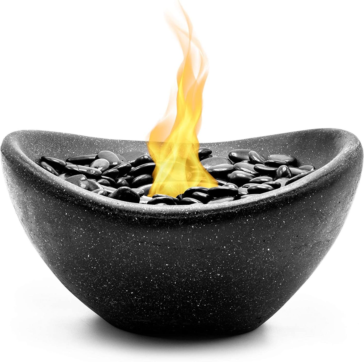 Oniya Pool Patio Small Concrete Fireplace for Balcon Alcohol Concrete Tabletop Fire Pit Bowl