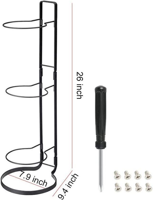 Oniya 3 Tier Basketball Ball Storage Shelf Rack Sport Equipment Organizer Removable Vertical Display Stand