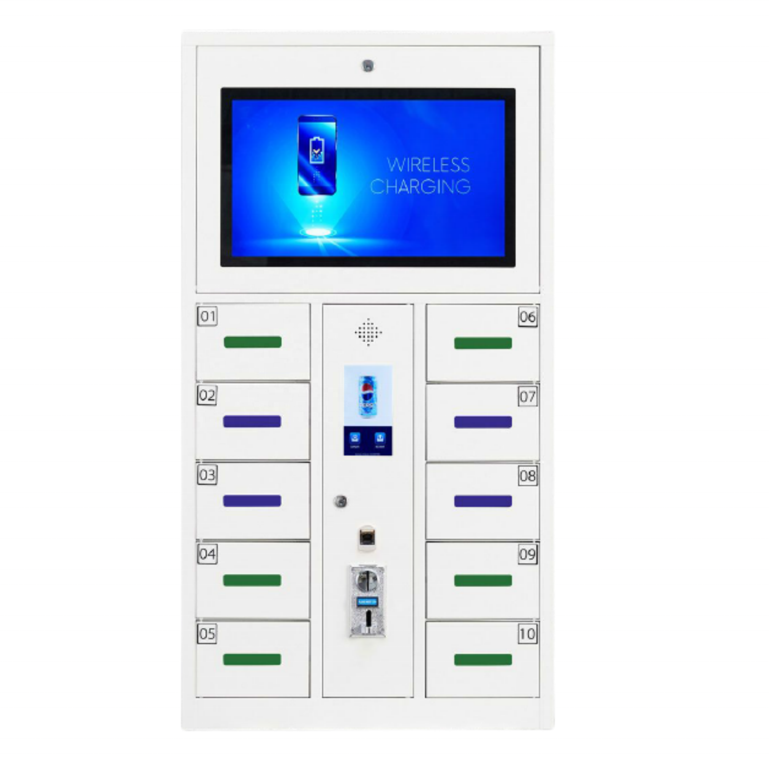 China Kiosk Manufacturer Wall-Mount Android OS Phone Charging Kiosk Dual-Screen Cell phone Charging Locker Kiosk