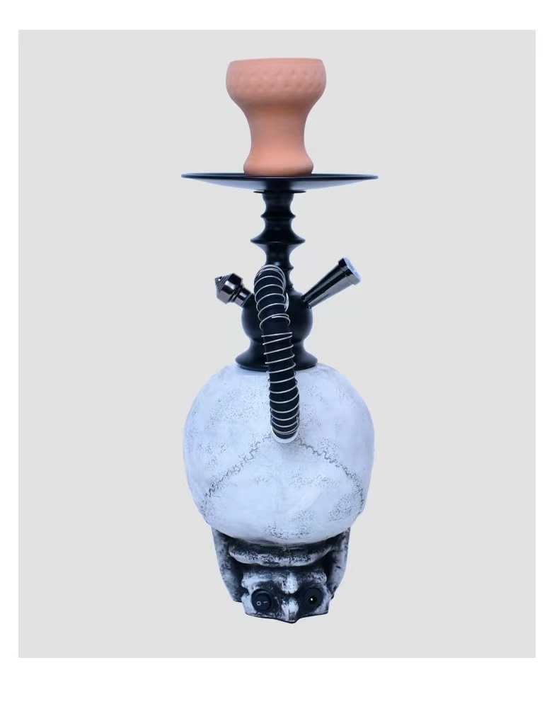 Nice Smoke Skull Hookah With Led light Factory resin single hose shisha bone skeleton-head hookah skull shisha