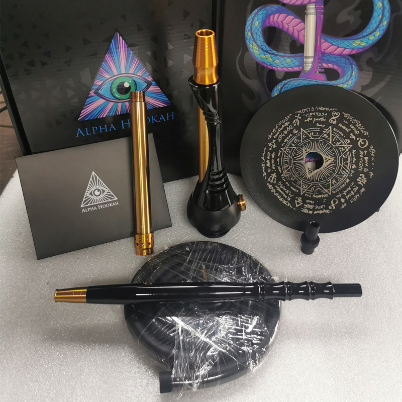 Wholesale Hookah Lounge Fancy alpha S Hookah shesha shisha Stainless Steel hokah shisha ALPHA S RUSSIAN hookah