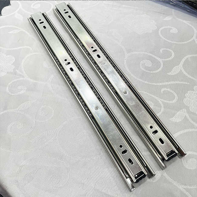 Heavy Duty Telescopic Drawer Runner Cold Rolled Steel Furniture Drawer Slider 3 Fold Ball Bearing Drawer Slide