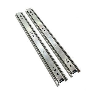 Heavy Duty Telescopic Drawer Runner Cold Rolled Steel Furniture Drawer Slider 3 Fold Ball Bearing Drawer Slide