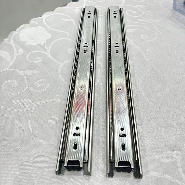 Heavy Duty Telescopic Drawer Runner Cold Rolled Steel Furniture Drawer Slider 3 Fold Ball Bearing Drawer Slide