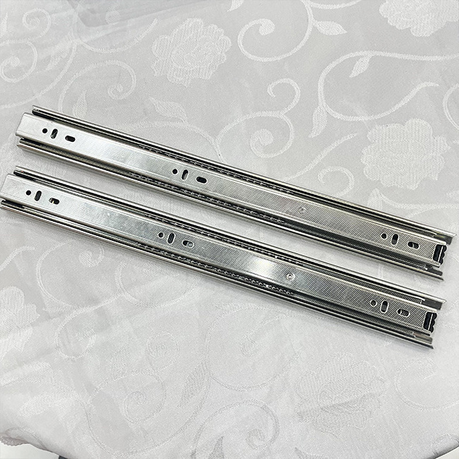 Heavy Duty Telescopic Drawer Runner Cold Rolled Steel Furniture Drawer Slider 3 Fold Ball Bearing Drawer Slide