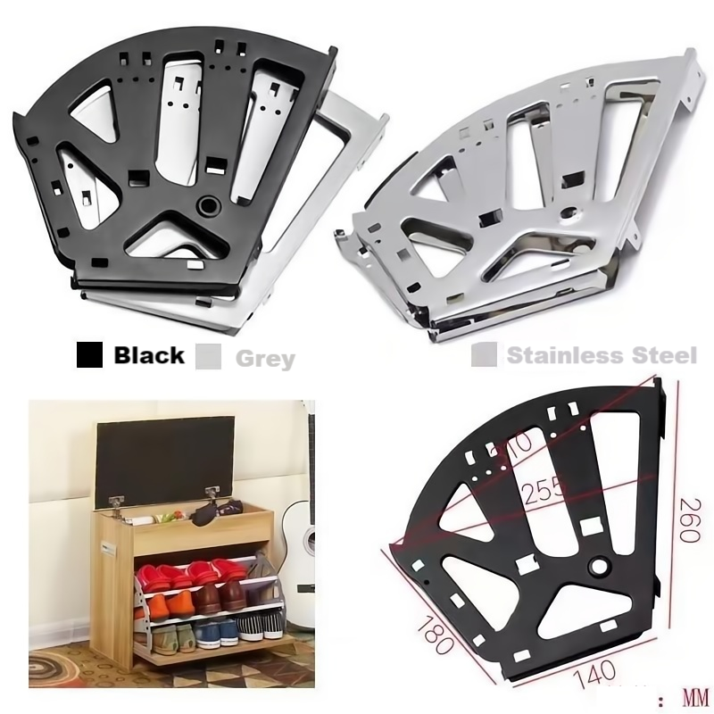 Shoe Flip Frame Stainless Steel Layer Flip Frame Soft Close Hidden Movable Turning Rack Shoe Cabinet Support