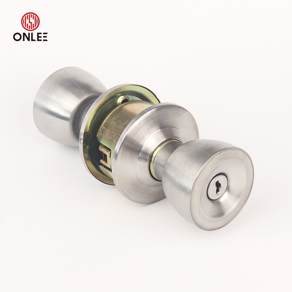 Stainless Steel Ball Door Knob Bathroom Bedroom Kitchen Privacy Cylindrical Knob Door Lock Handle