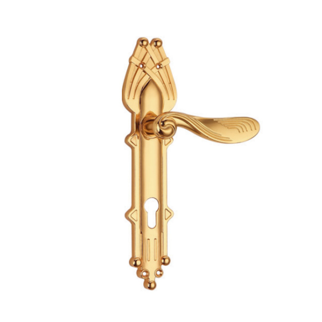 Zinc Alloy Exterior Door Pull Handles Locks Gold Household Antique Bedroom Door Handle