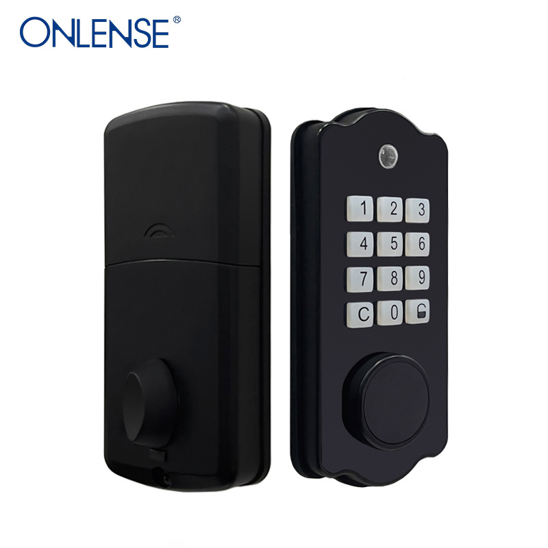 Automatic Smart Deadbolt Door Lock Biometric Fingerprint Security Smart Lock for Wooden Door Black Wood Door Cloud CE FCC ROHS