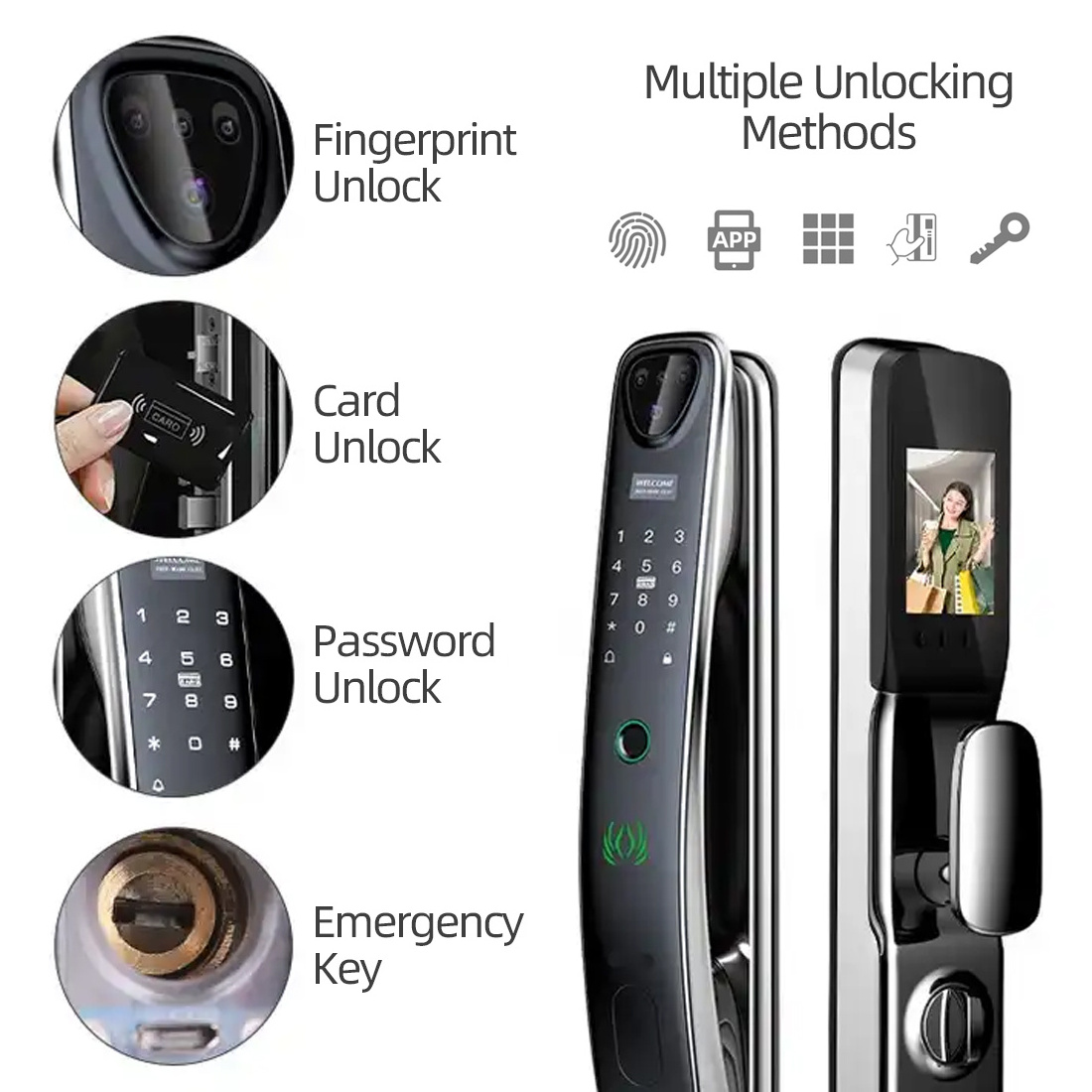 ONLENSE keyless entry door lock  electric lock outdoor gate lock