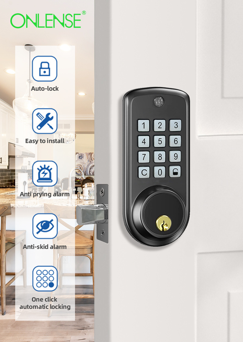 Digital Security Outdoor Waterproof Keyless Auto Lock Smart Password Deadbolt Door Lock