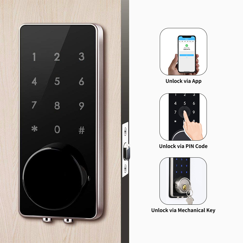 TTLock BLE Wifi Controlled Smart Home American Standard Digital Automatic Deadbolt Lock