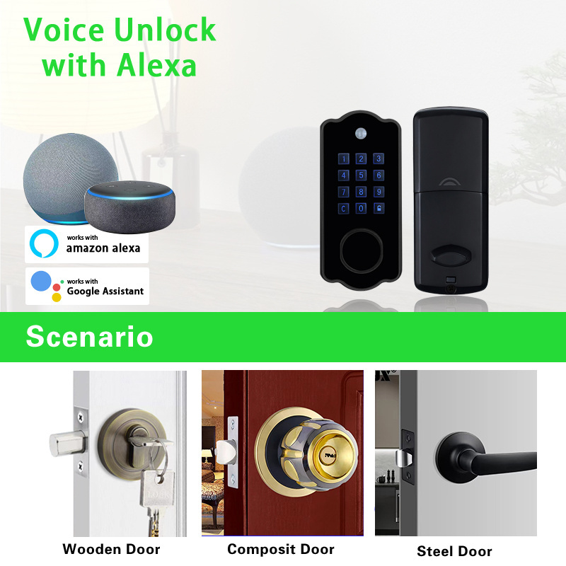 New Design Fingerprint Wifi Tuya App Smart Digital Door Lock For Garage