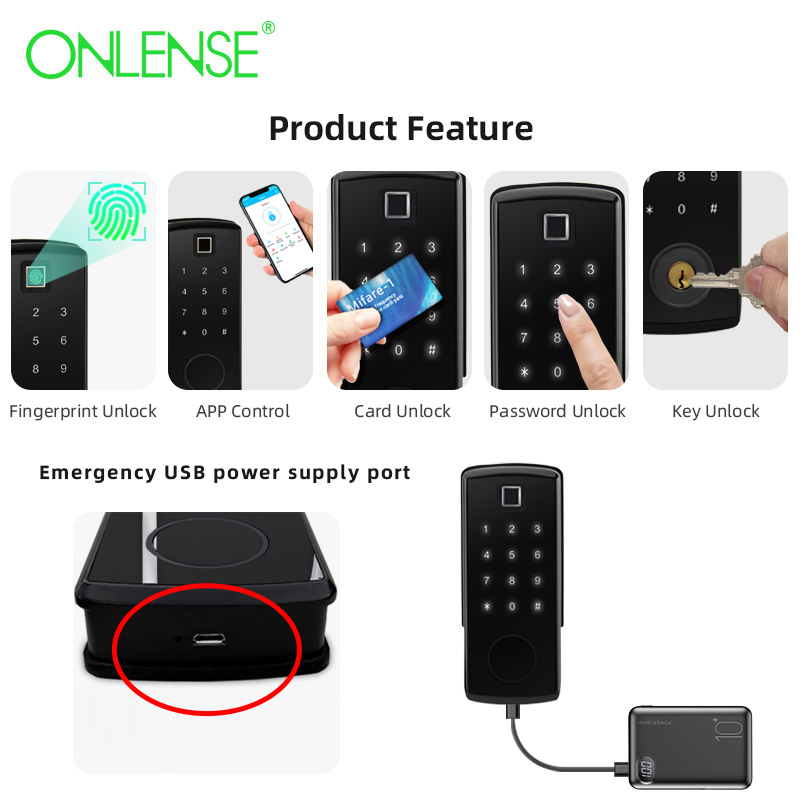 ONLENSE Security Electronic locks Cerraduras Inteligentes Wifi Door Lock Digital Waterproof Smart Deadbolt Lock