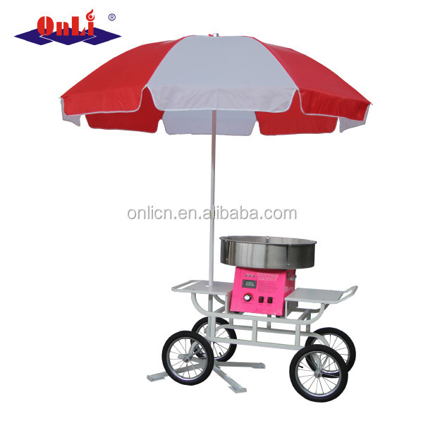 Professional Cotton Candy Floss Machine With Wagon/Cart and umbrella