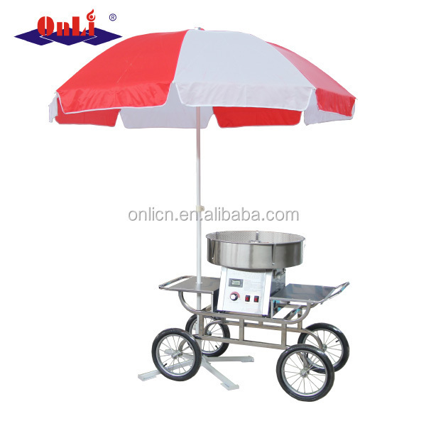 Professional Cotton Candy Floss Machine With Wagon/Cart and umbrella