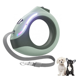 10ft Dog Running Walking Leash Ufo 360degree Tangle Free Handsfree Led Flashlight Dog Leash Retractable For Small Medium Dogs