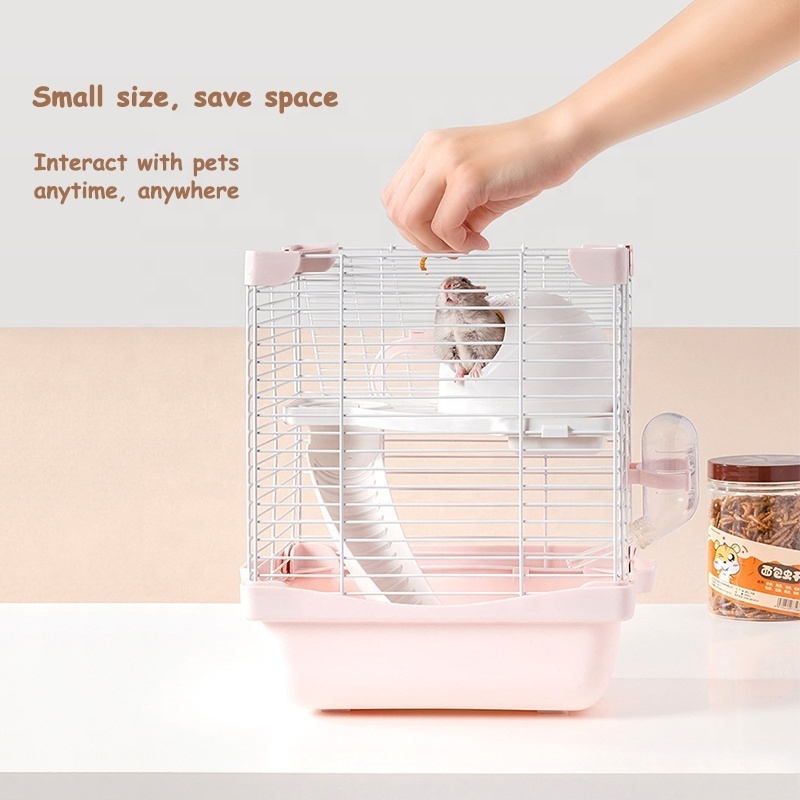 Small Animal Gerbils Rat Cage Dwarf Hamster Accessories Water Bottle Slide Wire Portable Big Hamster House Cages And Habitats