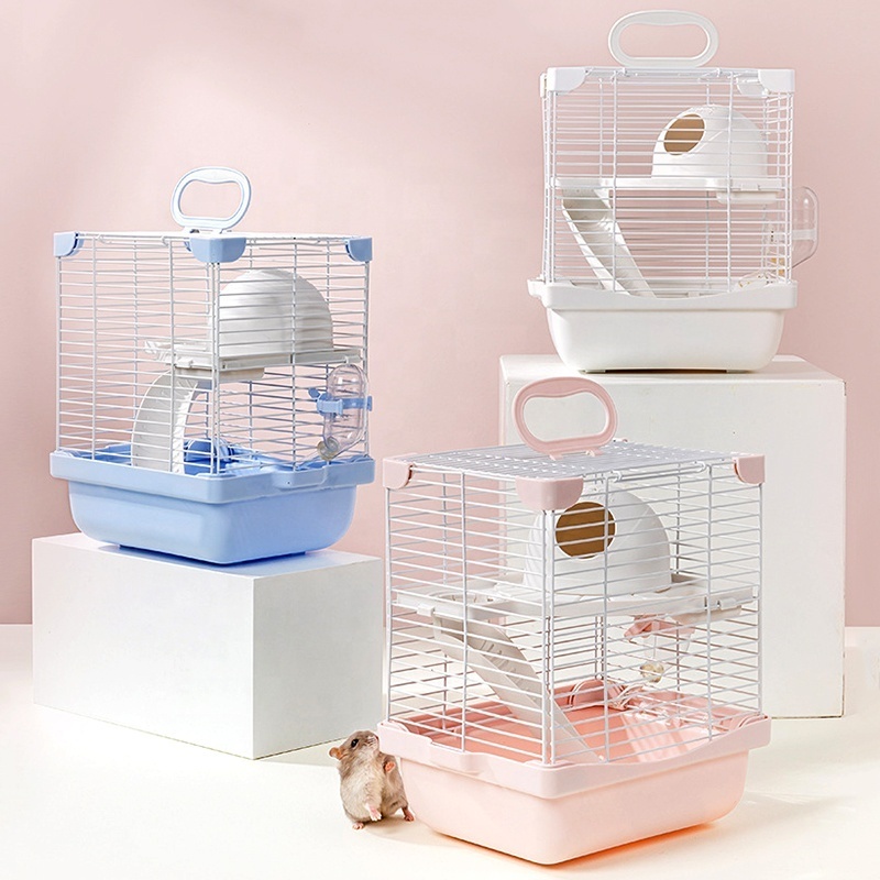 Small Animal Gerbils Rat Cage Dwarf Hamster Accessories Water Bottle Slide Wire Portable Big Hamster House Cages And Habitats