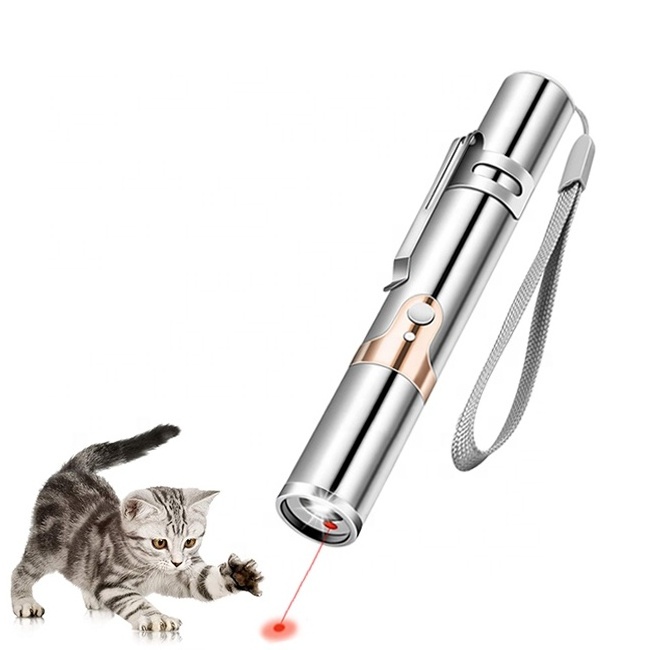 5 Modes Red Light Pointer Laser Cat Toy Stick Playing Training Chaser Interactive Laser Cat Toy Electric