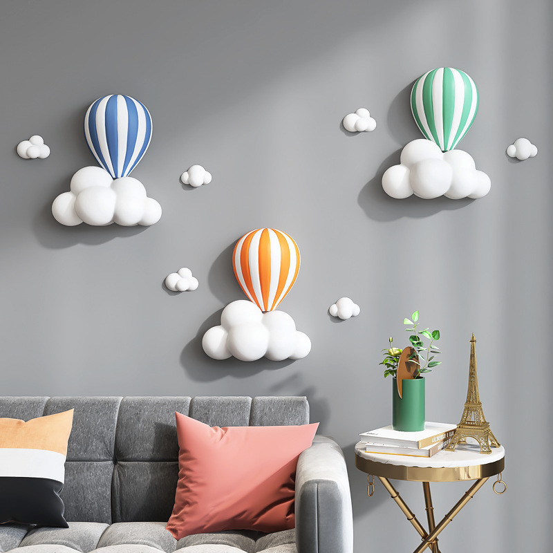 Nordic ins wind wall decoration living room 3D three-dimensional hot air balloon wall hanging TV sofa background wall decoration