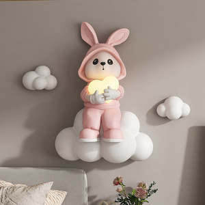 Hot 3D Three-Dimensional Rabbit Children'S Room Decorative Painting Wall Lamp Bedroom Wall Hanging Living Room Wall Decoration